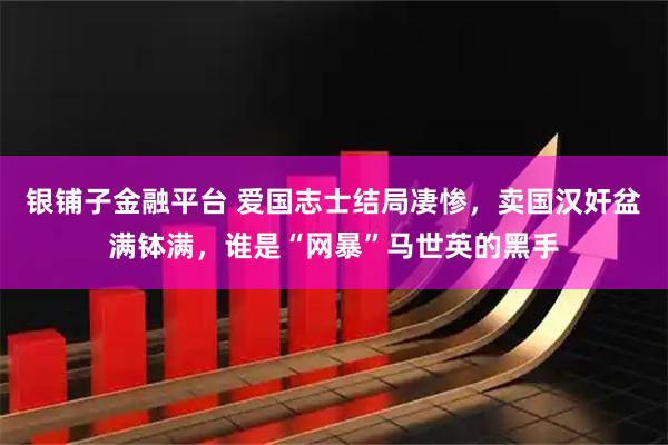 银铺子金融平台 爱国志士结局凄惨，卖国汉奸盆满钵满，谁是“网暴”马世英的黑手